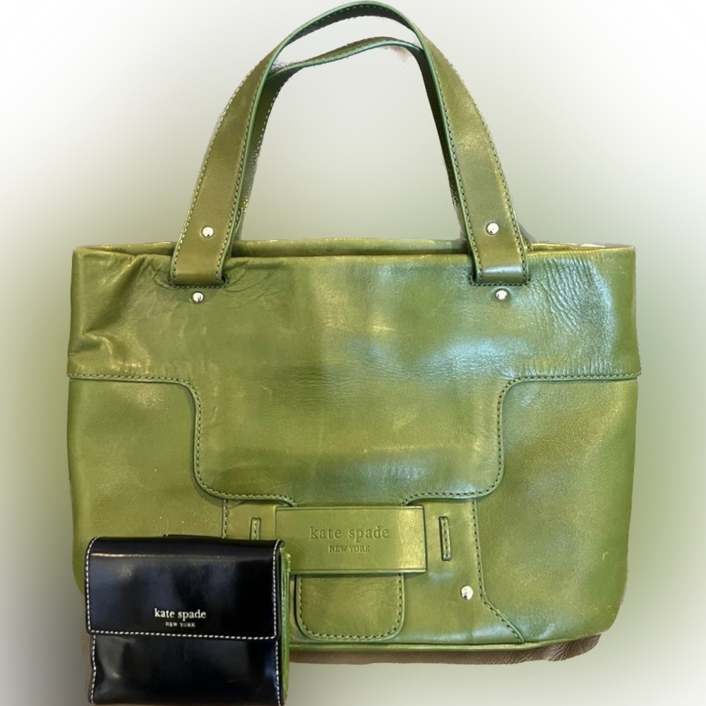 Kate spade EUC green purse with matching wallet